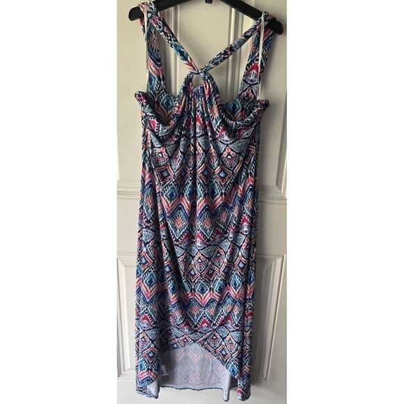 Tommy Bahama NEW Halter Prima Peacock Midi Dress Blue Island Size XL - Picture 4 of 8